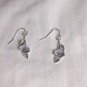 Delicate Floral Silver Earrings